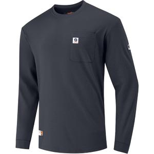 FR Shirts for Men 6.5oz Lightweight Fire Resistant Shirts for Men Long Sleeve NFPA2112/CAT2 (Black, L)