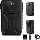 Compact 1080P FHD Body Camera with 130° Wide Angle, 64GB Built-in Memory, IP64 Waterproof, Motion Detection & Long Battery Life for Law Enforcement, Sports, Dash Cam, Biking [NO-Night Vision]
