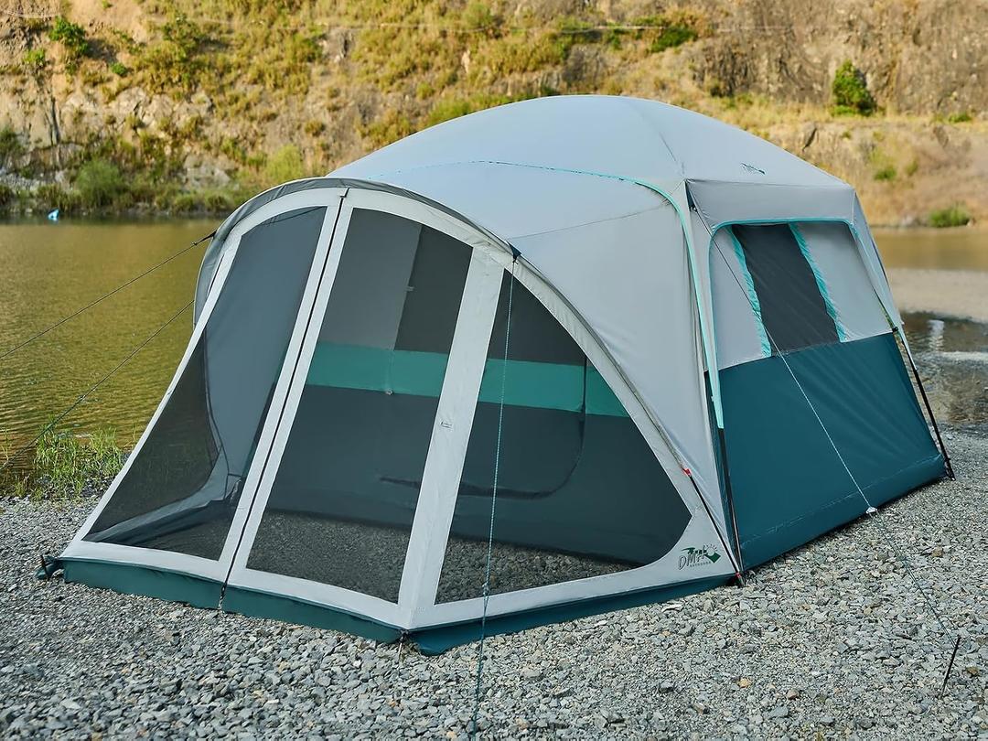 Tents for Camping 6/10 Person Camping Tent with Screen Porch, Weatherproof Large Cabin Tent with Rainfly and Carry Bag, Family Tent for Outdoor Camping and Backyard