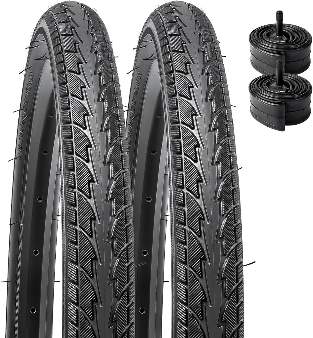 YUNSCM 2-PCS 16" Road Bike Tires 16x1.75/47-305 60TPI and 16" Bike Tubes Schrader Valve Compatible with Road/Stroller/Kids Bike 16 x 1.75 Bicycle Tires and Tubes (Y-369)