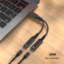 Orisell USB C Splitter, 2-in-1 USB C Headphone Adapter Audio Dongle Cable with PD 60W Charging Port Compatible with Pixel 2 3 4,Galaxy S23 S22 S21 S20, iPhone 16/15 More (2 Pack)