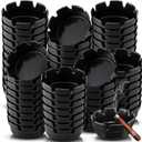 Reginary Pack of 48 Round Black Plastic Ashtrays Cigar Bulk Black Ashtray for Home Restaurant Bar Indoor Outdoor, 4 Inches in Diameter