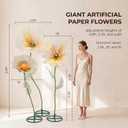 5.9 Ft Giant Artificial Flowers with Stand, Large Organza Flower