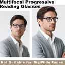 SKYOAK Excellent TR90 Unbreakable Progressive Multifocus Reading Glasses for Men, Thick Frame Anti Blue Light/UV Readers, 2 PACK Quality Chunky Computer Glass No-Line Multifocal Eyeglasses C1, +1.75x