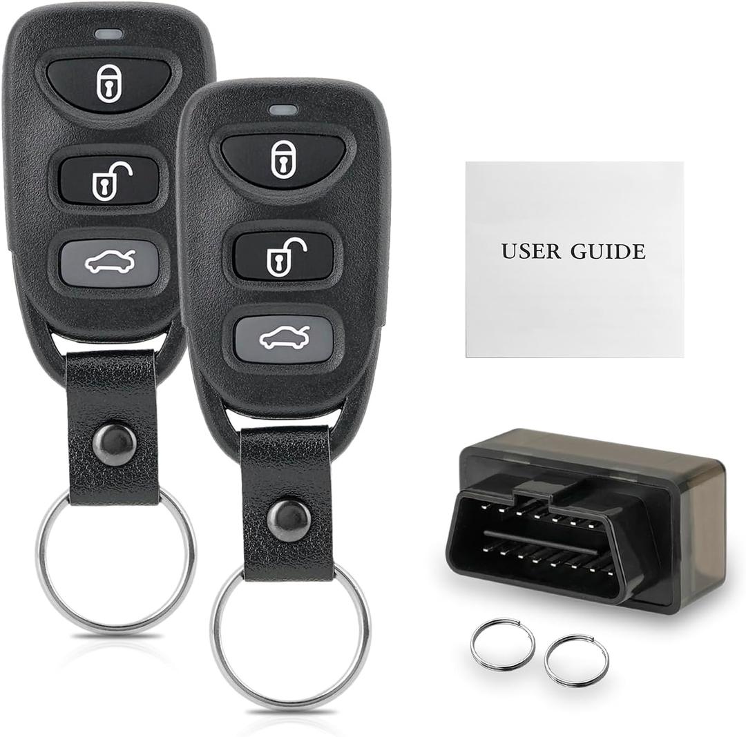 2PC Simple OBD and Remote Key Fob Replacement for Hyundai Elantra 2011 2012 2013 2014 2015 2016 OSLOKA-360T with DIY Instructions Kit