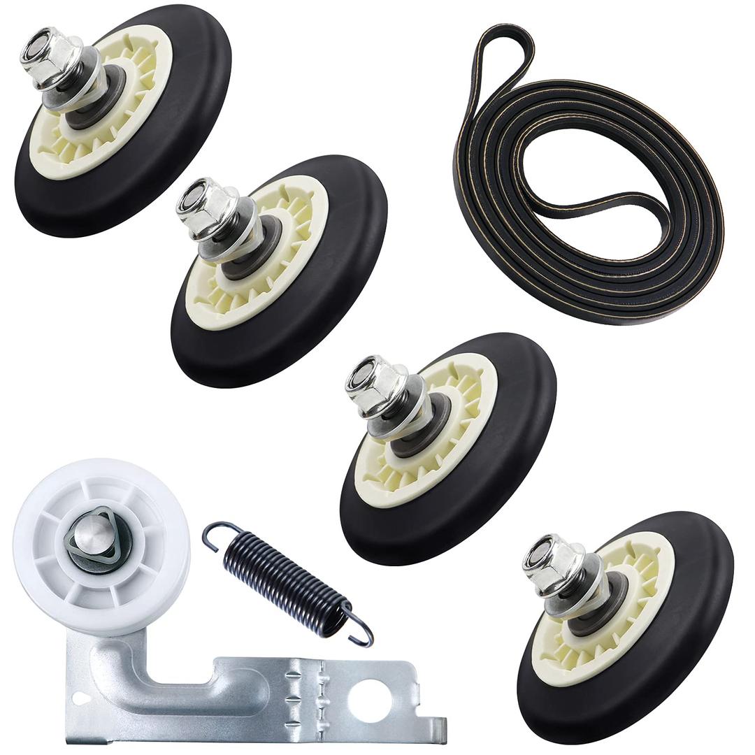 Upgraded Dryer Repair Kit Dryer Roller Kit for LG Kenmore Dryers Includes 4581EL2002C Dryer Drum Roller Assembly 4400EL2001A Dryer Belt and 4561EL3002A Dryer Idler Pulley, Pictures 6, 7 are Fit Models