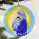 Virgin Mary and Jesus Christmas Ornament, Dodosky 2.8in Ceramic Religious Ornaments, Xmas Decor, Christmas Tree Ornaments, Xmas Decorations for Tree, Holiday Ornament, Christian Gifts, Religious Gifts