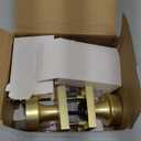 Haidms Gold Door Knobs with Deadbolt, Heavy Duty Gold Exterior Door Knobs, Zinc-Alloy Brushed Brass Front Door Knob and Deadbolt Set (2 Pack)