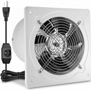 10" Kitchen Exhaust Fan with Variable Speed Controller, 1038CFM Wall Mount Ventilation Fans, Metal Attic Exhaust Fan, Small Fume Extractor Ventilation Fan for Kitchen Bathroom Shop Smoking Room Garage