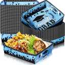 3 x Tenceur 36 Pcs 2026 Blue and Black White Graduation Food Serving Trays 5 lb Large Grad Decoration Dessert Paper Plates Disposable Bowls Boats for Party Supplies