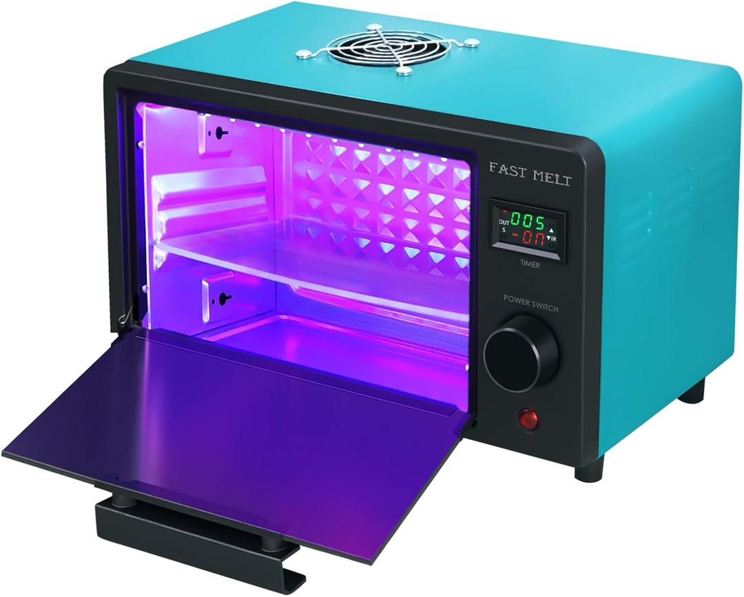 FAST MELT UV Resin Curing Box, 395nm UV Curing Light Station with 36 LED Beads, Auto UV Curing Resin Dryer Timer Setting Digital Display(S/M/H) wit Tray, UV Light for Craft|Jewelry Making|DIY Decor