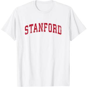 Stanford California CA Vintage Sports Design Red Design T-Shirt, Size XS