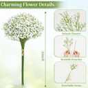 MARTINE MALL Babys Breath Artificial Flowers, 24 PCS White Baby Breath Flowers Artificial Bulk, Fake Babys Breath Gypsophila Real Touch Faux Babys Breath for Wedding Floral Arrangement Home Decor