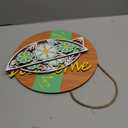 3D Spring Welcome Sign for Front Door, 11.8" Wooden Spring Floral Door Hanger, Outdoor Indoor Flower Wreath Wall Hanging House Decor, Green Yellow March Seasonal Front Porch Home Decorations