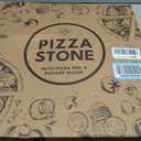 Large Pizza Stone for Oven 16 inch - Round Pizza Stone for Grill with Handles, Wood Pizza Peel and Cutter Set - Baking Stone for Bread - Pizza Making Kit Accessories - Gifts for Food Lovers