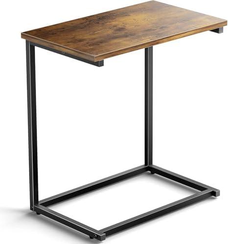 Pipishell C Shaped End Table 27 inches High, Side Table for Couch Slide Under, C Table Sofa Side End Table for Living Room