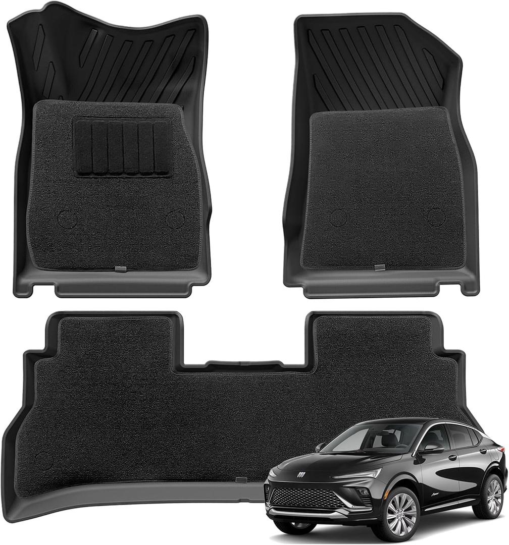 SMABEE Fit for 2024 2025 Buick Envista Floor Mats with Blanket Carpet All Weather TPE Floor Liners 1st 2nd Row Car Mats Waterproof Interior Accessories