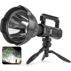 Rechargeable Spotlight, 2,000,000 Lumens Super Bright LED Flashlight, IPX5 Waterproof Handheld Searchlight for Camping Boating Hiking Emergencies (Large)