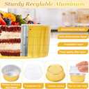 IJRPLM 50pcs 5oz 125ml Muffin Liners Cups with Lids (gold),50 Pack Baking Cups with Lids,5oz Aluminum Foil Cupcake Cups Muffin Liners, Standard size