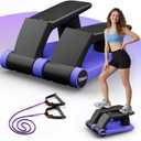 Air Compression Resistance Stepper Adjustable Mini Stair Climber for Home Cardio Workout, Portable Stepper Machine with LCD Display, 5-Level Adjustable Resistance, Non-Slip Pedals - Batt. not incl.