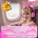 iClever BTH22 Kids Bluetooth Headphones, 60H Play Time, 74/85 dBA Safe Volume, Bluetooth 5.4, USB C, Over Ear Kids Headphones Wireless with Mic AUX Cord for iPad/Tablet/Travel, Blossom Pink