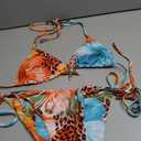RoseSeek Women's 2 Piece Leopard Floral Bikini Sets Halter Triangle String Bathing Suit Starfish Metal Swimsuits (M)