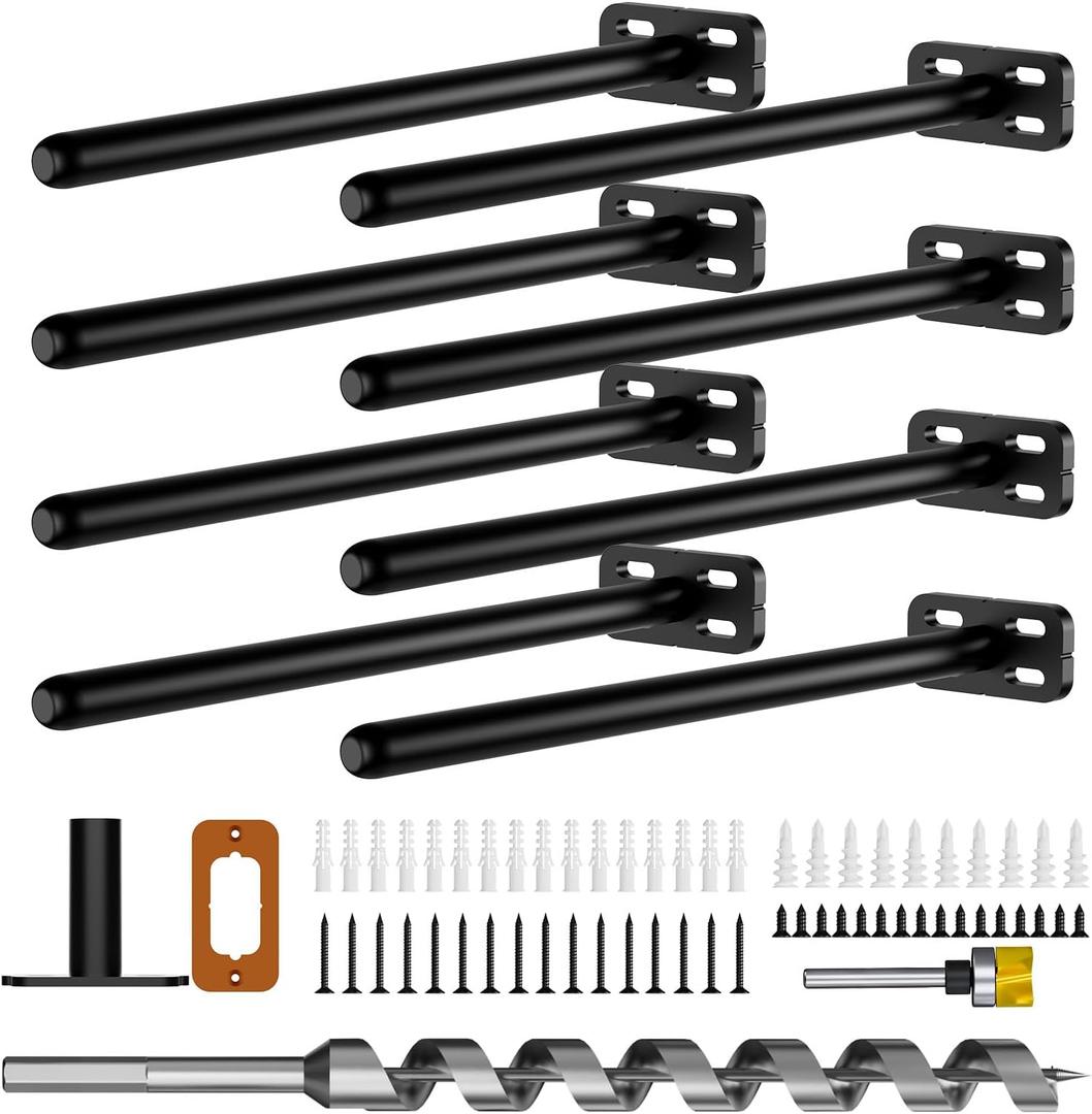 8pcs Wall Shelf Brackets Heavy Duty Floating Shelf Bracket Hidden,Invisible Black Shelving Brackets Decorative Floating Shelf Hardware Heavy Duty,Metal Shelf Support Bracket(10"-8pcs)