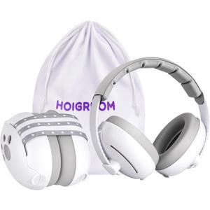 Baby Headphones for Noise, 2-in-1 Baby Ear Muffs Noise Protection for Ages 0-48 Months (White)