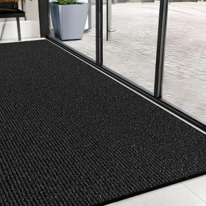 Commercial Door Mat 4'x10' Charcoal, Heavy Duty Industrial Floor Mat for High Traffic Areas, Nonslip Rubber Backing, Large Door Mat for Indoor Entrance or Business Entryway.