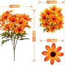 Fall Artificial Flowers Mums Mix Autumn Colors for Outdoors Decoration, 6 Bundles Fake Chrysanthemums UV Resistant Faux Silk Floral for Yard Porch Patio Home Table Centerpiece Decoration