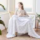 NEWCOSPLAY Super Soft Throw Blanket White Premium Silky Flannel Fleece 3D Checkered Lightweight Bed Blanket All Season Use (White Checkered, Throw(50"x70"))