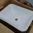 KOHLER 20000-0 Caxton Rectangle Undermount Bathroom Sink with Overflow Drain, 20-1/4" W x 15-11/16" D, White