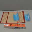 Macaron silicone baking mats - Macaroon Baking suppliers 1 Quarter Sheet + 2 Half Sheet Macaron Baking Mat,Macaron Baking Sheet,2 Piping Pastry Bag with Bag Tie,6 Piping Tips (White)