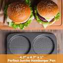 Hamburger Bun Pan, 5 Inch Perforated Non-Stick Carbon Steel Hamburger Mold, Jumbo Round Baking Pan for Homemade Hamburger Buns Meat Pie Bread Mini Pizza