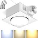 VIVOHOME Autoflow Bathroom Exhaust Fan with Light & Humidity Sensor (30-110-160CFM) - 2700K/4000K/5700K & EC Motor, Retrofit Ceiling Mount Bath Fan, No Attic Access Needed (Install Kit, 4-in Duct)