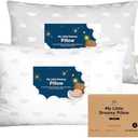 KeaBabies 2-Pack Toddler Pillow 13x18 - Soft Organic Cotton Kids Travel Bed Pillows for Sleeping, School, Nap, Machine Washable, Toddlers 2 to 5, Pillowcase Sold Separately (Gray Rainbow)