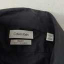 Calvin Klein Men's Dress Shirt Slim Fit Non-Iron Herringbone (14.5" Neck 32"-33" Sleeve, Black)