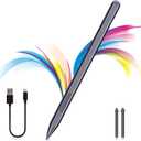 Stylus Pen for Microsoft Surface Pro11/10/9/8/X/7+/6/5/4/3, Surface Go 4/3/2/1, Surface Laptop1-6/Studio/Book 3/2/1 with Eraser Side Button,Palm Rejection,Tilt Function,1024 Pressure (Grey)