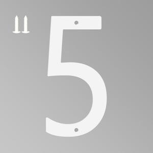 10 Inch White House Numbers for Outside, Metal Letters for Outdoor Signs, Anti-rust Aluminium House Address Letters for Front Door, Office, and Garden Decoration (Number 5)