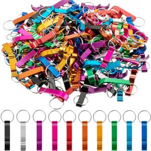 Cunhill 150 Pieces Aluminum Bottle Opener Claw Bottle Opener Keychain Pocket Beer Bottle Opener Keychain Small Beverage Keychain for Wedding Party Favors Hotel Restaurant Bar Bride Shower, 10 Colors