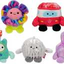 BumBumz 4.5-inch GroovyBumz Plush 5-Pack - Disco Ball Demi, Groovy Flower Faye, Van Vance, Guitar Giovanni, and Peace Sign Fingers Petra Collectible Stuffed Toys