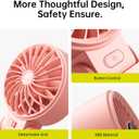 JISULIFE Handheld Fan Life7 Ultimate Flexibility: Wide & Strong Airflow, 19.5H Max Cooling, 5000mAh Rechargeable, 5-Speed, LED Display, 3 IN 1 Portable Fan for Travel, Concerts, Sports Events(Pink)