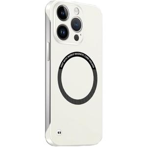 Compatible with iPhone Case,Frameless Slim Fit Design Ultra-Thin,Compatible with Magsafe & Wireless Charging,Hard Magnetic Shockproof Cover Phone Case (White,iPhone 12 Pro Max)