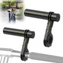 Aluminum Alloy Bike Handlebar Extender, Bike Handlebar Extender with Mounting Clamp Bracket, Super Long Bracket Handlebar Extender Accessories for Bicycle and Motorcycle Handle (2 black)
