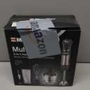 Mueller Multistick 5-in-1 Immersion Blender Handheld,12 Speed Hand Mixer-Turbo Boost,Heaviest Duty Copper Motor,Titanium reinforced Blades Hand Blender,Milk Frother Wand,Whisk,Beaker,Chopper,Grey (Gray)