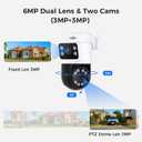 [Dual Lens+Human Tracking] Hiseeu 4K PoE Security Camera System, 4 Pcs 6MP PoE PTZ Cameras, 300°Pan 90°Tilt,Color Night Vision, Motion Detect,2 Way Audio,Smart Playback,0 Fee, 3TB HDD, 7/24 Record