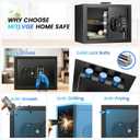 Mitlvge 0.9 Cuft Small Safe Box, Money Safe with Removable Shelf, Fireproof Waterproof Bag and Programmable Keypad, Home Safe with Smart Alert and Wall Mount Kits for Money, Jewelry and Documents