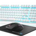 Mechanical Gaming Keyboard and Mouse, 98 Keys LED Backlit Keyboard with Floating Keycap, Ergonomic RGB Gaming Mouse with Mouse Pad Combo, Full Anti-Ghost Wired Keyboard for PC Laptop Gamer, White