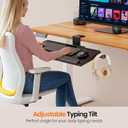 Klearlook Keyboard Tray Under Desk with 360 Rotation, Ergonomic Computer Keyboard & Mouse Tray 25"W11.02"D Sit Stand Desk Keyboard Holder w/Wrist Rest & Storage Drawer (Height is not Adjustable)