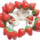 3M 20LED Fruit Strawberry String Lights Battery Powered Indoor Outdoor Lighting Lamp for Wedding Home Birthday Garden Yard Patio Party Christmas Tree Cute Decorations